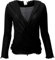 GURU SHOP Wickelshirt, Baumwollstrick Pullover, Wickeljacke - Schwarz, Damen, Baumwolle, Size:M