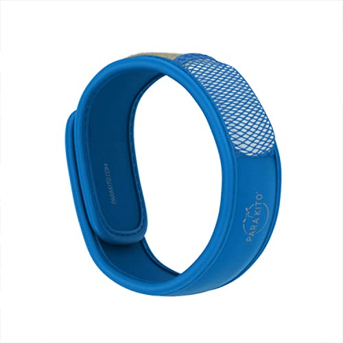 PARA'KITO Mosquito Insect & Bug Protection Wristband - Mosquito Stickers, Bug Spray Alternative Essentials for Beach, Camping, Desert Hiking, Christmas Bonfires - Natural Essential Oil (Blue)