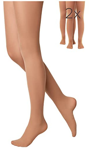 Conte elegant Princess Schicke Kinderstrumpfhose - Alltagsstrumpfhosen - Ballettstrumpfhosen - Ballett Strumpfhose Kinder - Tanzstrumpfhose für Mädchen - 40 DEN - 104-110 - Beige - 2 Stück