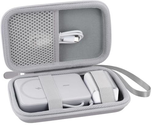 co2CREA Duro Viajar Caja Estuche Funda para Anker Zolo Power Bank Magnético Cargador Portátil Inalámbrico ，Batería Externa inalámbrico Plegable de 5000mAh/ 10000mAh(Funda Solo,Case Only)