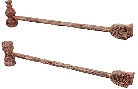 Ipetboom 2piezas Martillo De Masaje De Madera Rascador De Espalda Masajeador Corporal De Doble Uso Para Relajación Muscular El Hogar o Gimnasio Color Natural
