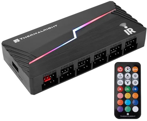Thermalright ARGB & Fan & Hub X12 IR Black ARGB/PWM Fan Hub Controller for SATA Power Supply