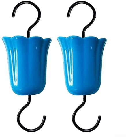 Lot de 2 fourmis remplies d'eau pour colibris - Protection contre les insectes avec crochets - Bleu