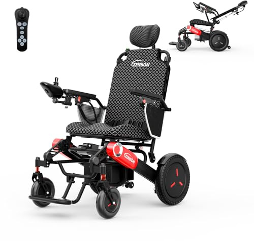 Fauteuil Roulant Electrique Pliable 700W : 48KM Fauteuil Roulant électrique Léger Double Batterie 2 x 12 Ah avec Dossier Réglable et Pliage Automatique Jusqu’à 150 kg