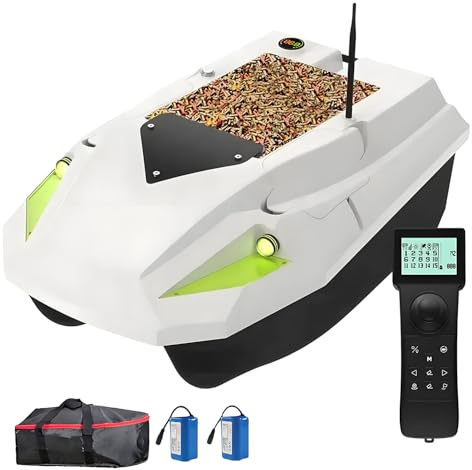 New D50B Fishing Bait Boat with Bait Release, Bait Fishing Boat with GPS/Night Fishing Lights, 100-point Positioning, Speed Adjustable,for Bait Release/Trolling Hook /Drag Net, 4.4lbs Loading (White)
