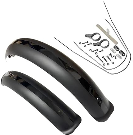 PSNKLMM Guardabarros for Bicicleta, Juego de Guardabarros for neumáticos Anchos 26/20 x 4.0, for Bicicletas eléctricas Plegables Nieve, Piezas Ciclismo(26x4.0 Black)