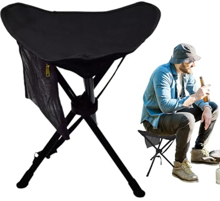 Raypontia Tabouret Tripode - Chaise De Pique-Nique Trépied Poids Max 100 Kg | Tabouret Extérieur Portable | Pour Adultes Camping Voyage Randonnée Pêche Randonnée Sac À Dos Barbecue Pique-Nique Concert