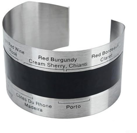 HanOaki Termómetro de vino de acero inoxidable, termómetro de botella con clip con pantalla LCD para vino, champán y cerveza, sin batería, fácil de usar para servir vino de manera óptima