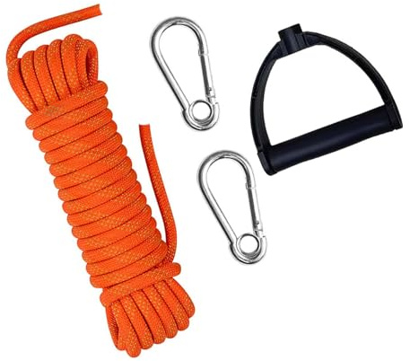 BCIOUS Cuerda de esquí acuático con asa y hebillas de mosquetón, carrito de remolque de nailon, cuerda de remolque para wakeboard