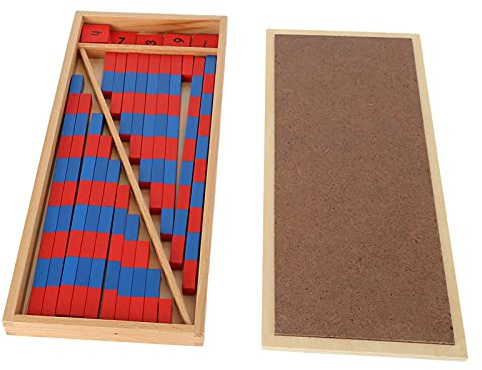 Stylebest Numeriska Stavar Roliga Lärande Matematikleksaker för Barn 3 år Plus - 10 Röda Block & 20 Trästavar i Förvaringslåda