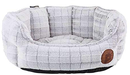Petface Plush Oval Dog Bed with Removeable Cushion, Machine Washable, Large (Pack of 1)