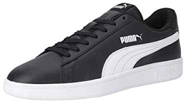 PUMA Unisex Puma Smash v2 L Low-Top, Puma Black-Puma White, 37 EU