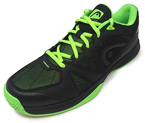 HEAD Unisex-Erwachsene Revolt Indoor Tennisschuh, schwarz/neon grün, 40.5 EU