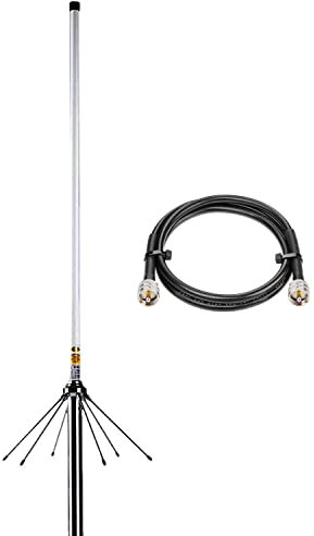Marine Antenna Talkie Walkie Base Station Antennas Boat VHF UHF144MHz /433MHz Dual Band Pre-Tuned Fiberglass Outdoor Antenna PL259 for Boat Car RV Uniden Icom Yaesu Cobra Midland Radio System