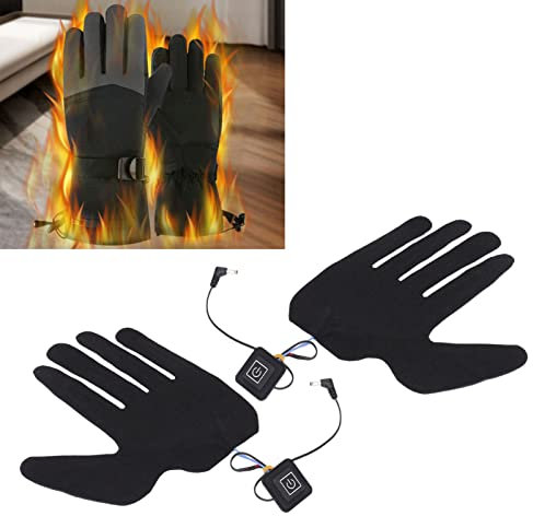 Beheizte Handschuhe Fäustlinge Männer Frauen, 2 Stück Elektrische Heizhandschuhe 3 Einstellbare Gänge, Wiederaufladbare Elektrische Heizhandschuhe für Winter, Batterien Nicht Enthalten