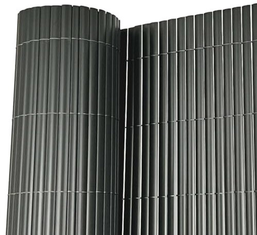 Oypla 1m x 4m Grey PVC Outdoor Garden Fencing Privacy Screen Roll