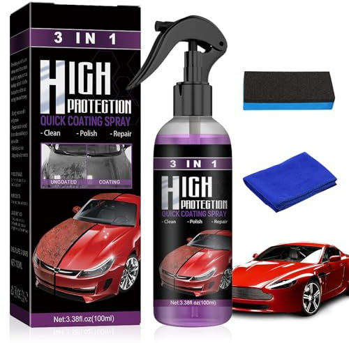 High Protection 3in1 Spray - 3 Stück Auto Politur & Beschichtung Spray, Nano Auto Beschichtung für Autos & Motorräder