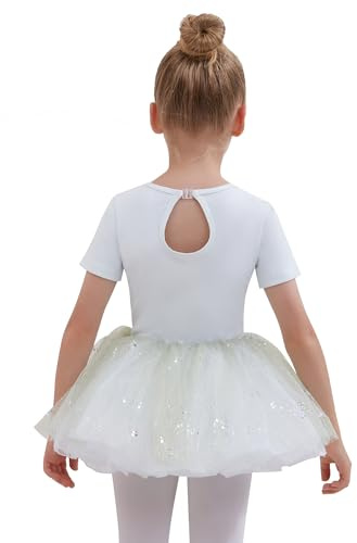 Tancefair Justaucorps de ballet pour fille Classique Paillettes Ballet Vêtements Robe de Ballet pour Filles Justaucorps de danse avec jupe tutu