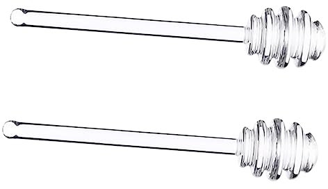 Alipis Palitos para Miel De Plástico Transparente 2 Unidades Agitadores para Café Mermelada Y Sirope Varillas Antigoteo para Cocina Y Uso Diario
