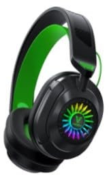 Vakedy HW10 Casque Gaming sans Fil,Bluetooth Casque avec Micro Antibruit Lumières RGB,pour PS4,PS5,PC,Mac,Mobile,Casque Gaming sans Fil à de Commutation - Noir/Vert