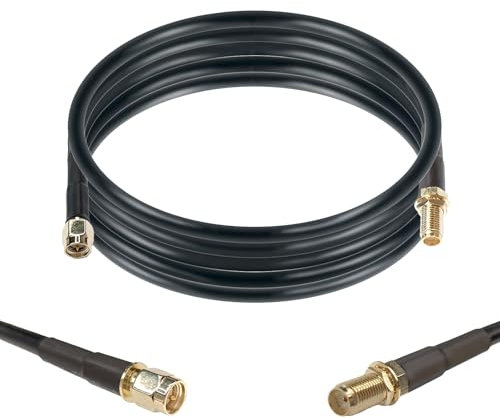 Maswell Cable coaxial LMR200 de 2 m, 50 ohmios, SMA macho a SMA hembra para 5G, 4G+ LTE, WiFi, móvil, GPS, enrutador GNSS y antena externa para exteriores