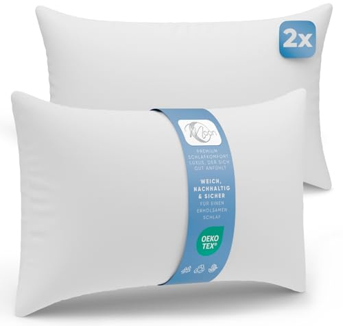 Moon 2er Pack Füllkissen 30x50 cm - Innenkissen, Sofakissen 240g - Classic Peached Touch