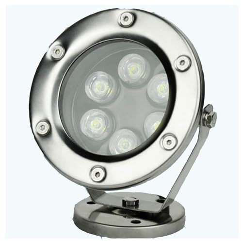 GUODDM Luz Subacuática RGB For Fuente - Luz LED Sumergible Ajustable 360°, Luz De Acero Inoxidable For Estanque, Resistente Al Agua IP68, Ideal For Jardín, Piscina Y Fuente.(RGB-12V,15W)