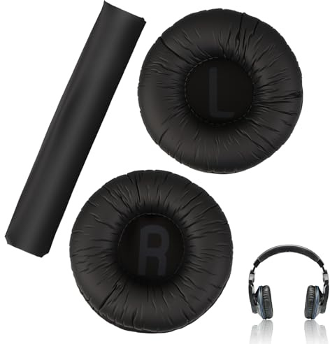 Coussinet Casque pour JBL Tune 450BT 500BT 510BT 520BT E40BT JR300BT, Mousse à Mémoire Coussinets d’Oreille Remplacement avec Coussin Faisceau Confortable et Isolation Sonore Optimisée Noir