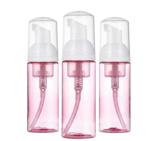 TSUOUKL Set med 3 tomma skumpumpflaskor, 60 ml PET-plast skummande tvåldispenser, perfekt för resor och hudvård, påfyllningsbar och vattentät flaska