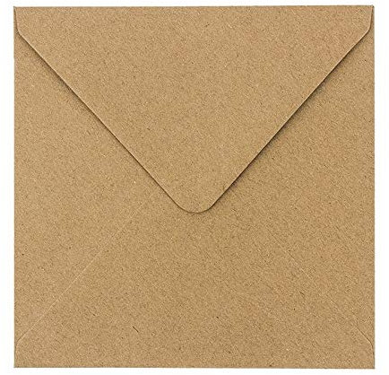 Ideen mit Herz Kraftpapier Umschläge, 100 Stück | hohe Qualität: 110 g/m² | Briefumschläge, Kuvert, Briefkuvert, Briefhülle für Grußkarten, Einladung, Geburtstagskarten (15,5 x 15,5 cm)