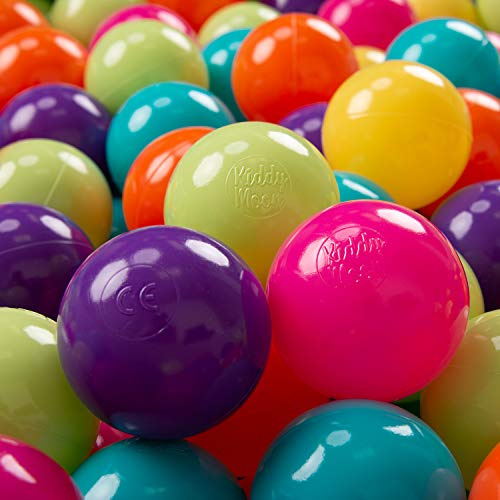 KiddyMoon 700 Bolas/7Cm Bolas Colores De Plástico para Piscina para Niños, Verdeclr/Amarillo/Turquesa/Naranja/Rosaos/Violeta