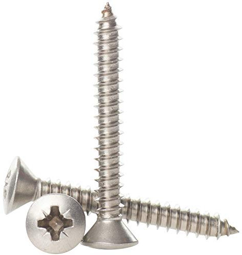 2.9mm x 9.5mm / No.4 x 3/8 A2 Stainless Steel Pozi Raised Countersunk Head Self Tappers Tapping Screws Din 7983-100 Pack