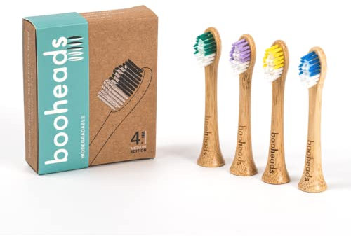 booheads - Bamboo Electric Toothbrush Heads | Biodegradable Eco-Friendly Sustainable Recyclable | Compatible with Sonicare