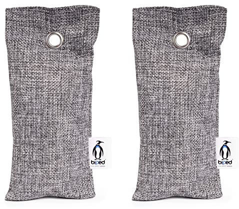 biped FRESH! Schuhkissen mit Bambus Aktivkohle gegen Fußgeruch - Natürlicher Schuhtrockner - Geruchsentferner für unangenehm riechende Schuhe und Sporttaschen z2811(2 Stück,grau)