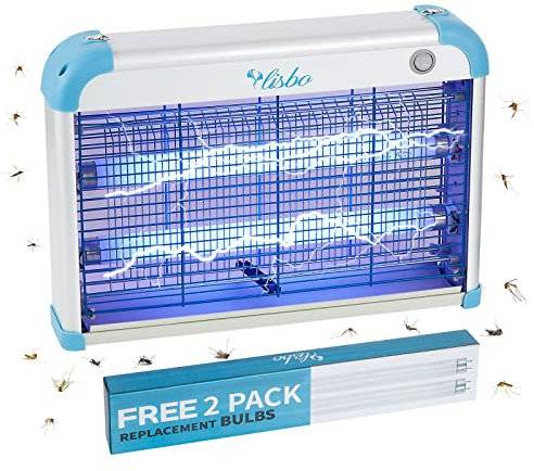 2 800 volt elektrisk insektszapper kraftfull dödar 20 W flygande insektsflugor med blått UV-ljus, plug-in skadedjursbekämpningsmaskin för malar, fruktflugor, myggor