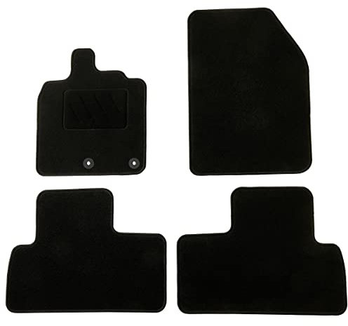 DBS – Tapis de Voiture - sur Mesure pour Renault Scenic 3 et Grand Scenic 3 (04/2009-09/2016) – Antidérapants avec Clips de Fixation – 4 Tapis Auto Avant/arrière – Moquette Noire