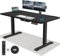 JUMMICO Höhenverstellbarer Schreibtisch mit Kabelloser Ladestation und Euro-Steckdose mit USB, Schreibtisch Höhenverstellbar Elektrisch Stehtisch, Standing Desk (Schwarze Felsplatte 140x70cm)