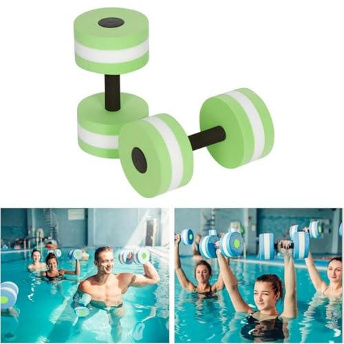 2Pcs Aquatic Exercise Dumbbells, Water Aerobics Weights, Water Weights Dumbbells, Foam Dumbbells For Aqua Aerobics, Swimming Pool Dumbbells, Resistance Fitness Barbells For Water Aerobics Weight Loss