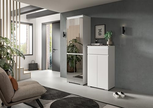 xonox.home Schuhsystem Shoelove Schuhschrankkombination Schrank-Set Schuhschränke Schuhaufbewahrung Set Kombination in weiß Nb., ca.135x194x40 cm