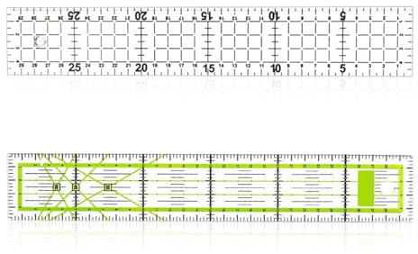 OAOSDH 2 Pezzi di Abbigliamento Righello Patchwork, Strumenti di Cucito, Righello di Cucito Acrilico, Strumenti di Misurazione, Righello di Cucito Durevole.