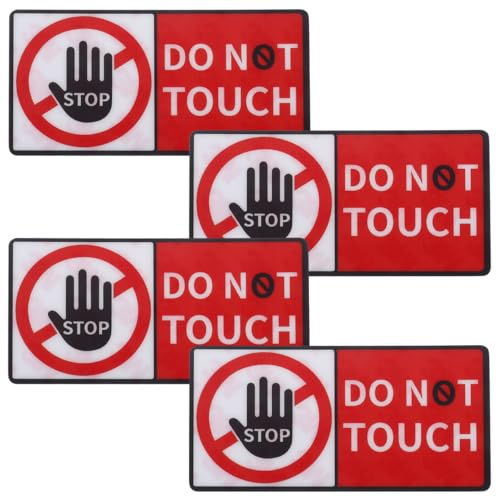 Alipis Lot de 4 feuilles d'autocollants « Don'T Touch » - Panneau d'avertissement « Don'T Touch » - Autocollant de danger « Don'T Touch » - Panneau d'avertissement « Please Do Not Touch »