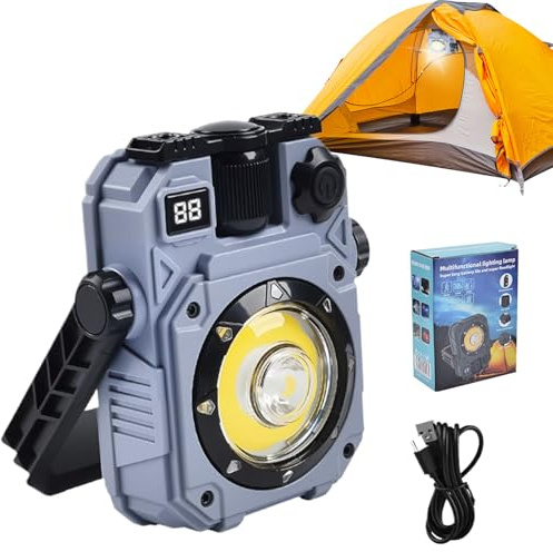 Luz de trabajo LED - Doble cabezal ajustable LED - Luz de inundación telescópica - Lámpara de pie | Luz de construcción portátil de intensidad alta, resistente al agua, tu habitación con esta