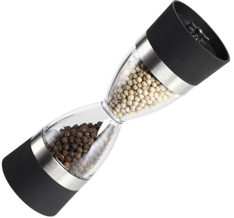 Macina sale e pepe 2 in 1, macinasale e pepe, macinapepe manuale, con meccanismo in ceramica regolabile, macinapepe manuale, per sale, pepe, spezie, peperoncino