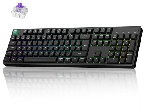 Keychron K10 HE Teclado Gaming Inalámbrico, ISO-ES 100%, Interruptores Magnéticos de Efecto Hall, 2,4 GHz/Bluetooth 5.2, Teclado Programable Compatible con Mac y Windows, Edición Estándar - Negro