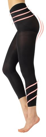 CALZITALY Pack 1/2 Paare Figurformende Kompressionsleggings 8 mm/Hg mit Stützeffekt | Schwarz | S, M, L, XL | 100 DEN | Made in Italy (XL, Schwarz)