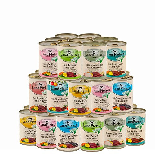 Landfleisch 20 x 400 g Pur Dosen | Nassfutter | aus 13 Sorten frei wählbar