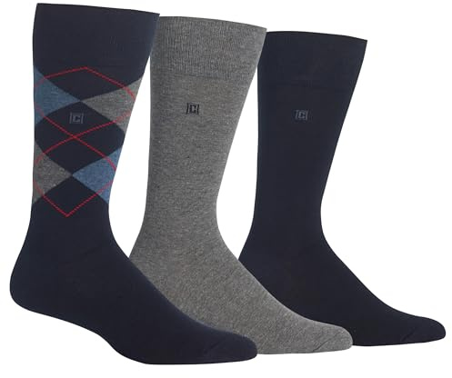 Chaps mens Assorted Soft Crew With Argyle Fashion Patterns (3 Pack) Dress Sock, Dark Fashion Assorted, 6 12 US