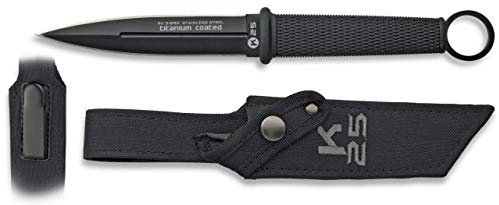 Cuchillo botero K25 con Funda Hoja 12,1 para Caza, Pesca, Camping, Outdoor, Supervivencia y Bushcraft K25 31892 + Portabotellas de regalo