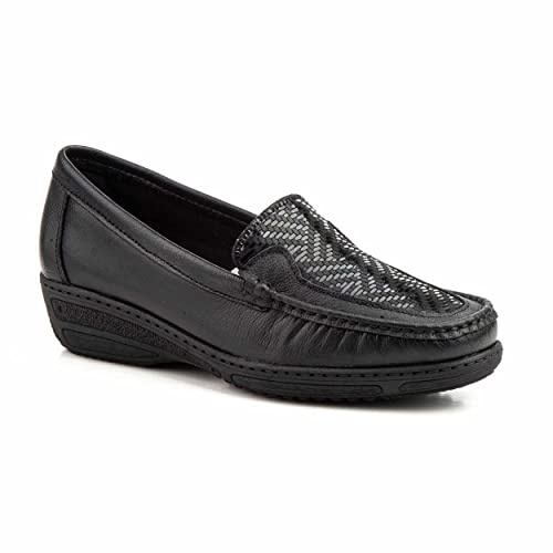 Mokassins Damen aus echtem Leder Elegante Wildleder Hausschuhe mit Absatz