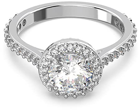 Swarovski Constella Cocktailring, Rhodinierter Damenring mit Strahlenden Swarovski Kristallen